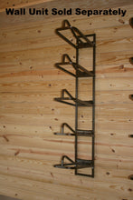Our saddle rack arm on a 5 tier wall mount.
